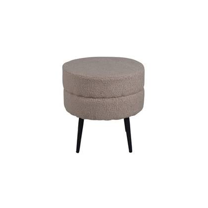 Venture Home Poef Pot 40x40x40 cm teddystof zwart en beige Multicolor