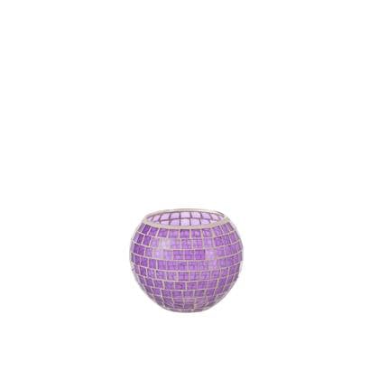 J-Line kaarshouder Mozaiek Rond - glas - paars - large