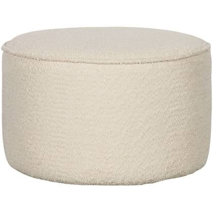 WOOOD Sara Poef Laag - Bouclé - Creme - 36xØ60cm
