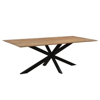 Livingfurn Eettafel Oslo Acasia Spider 200cm Acasia | Gecoat Staal Bruin, Zwart