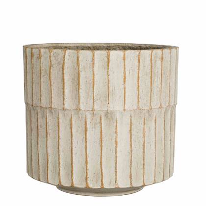 Mica Decorations Bloempot Apiro - 27x27x25 cm - Cement - Off Wit