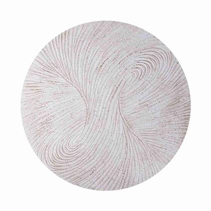 PTMD Wiktor White MDF Round Wallpanel Swirl Carved M