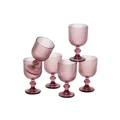 Mica Decorations Merlot Wijnglas - Set van 6 - 250 ml - Paars