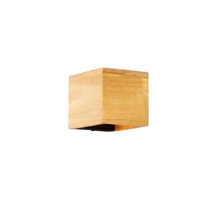 QAZQA Smart wandlamp eiken hout incl. Wifi G9 - Transfer Wit