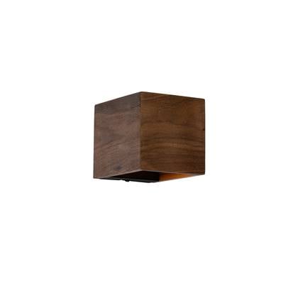 QAZQA Smart wandlamp walnoot hout incl. Wifi G9 - Transfer Bruin