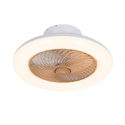QAZQA Plafondventilator hout incl. LED met afstandsbediening - Clima
