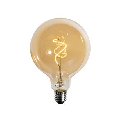 LUEDD E27 dimbare LED spiraal filament goud G125 4W 270 lm 2200K