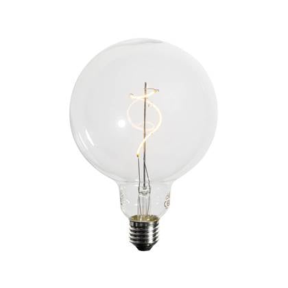 LUEDD E27 dimbare LED spiraal filament G125 4W 270 lm 2200K