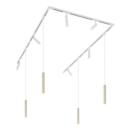 QAZQA slimline uzzy keno - Moderne Spot railsysteem verlichting, railverlichting geschikt voor led - 10 lichts - L 412 cm - Beige -