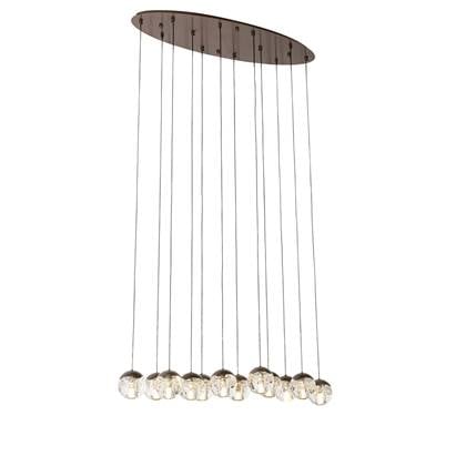 QAZQA inge - Design Hanglamp - 12 lichts - L 87 cm - Brons - Woonkamer | Slaapkamer | Keuken