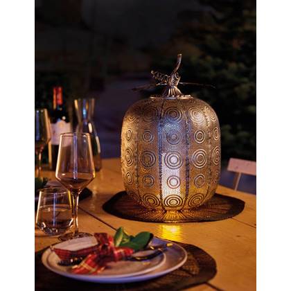 Luxform Lighting - Batterij lamp Tall pompoen, Antiek zilver, 24x F...