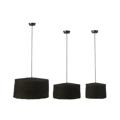 J-Line Hangende lamp Moonj - gras - zwart - 3 stuks