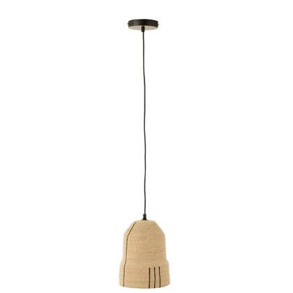 J-Line Hangende Lamp Lijnen Zeegras Naturel/Zwart