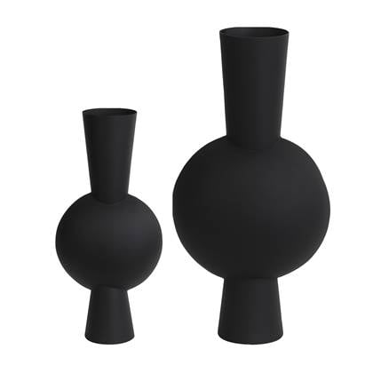 Light & Living Vaas Kavandu - Zwart - Set 53+39,5cm Groen, Zwart