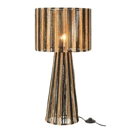J-Line  Tafellamp Touwen Metaal|papier Zwart|naturel - 36x36x69cm