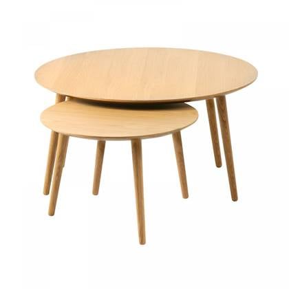 Nordic Home Heidi ronde salontafels - set van 2 - naturel Crème