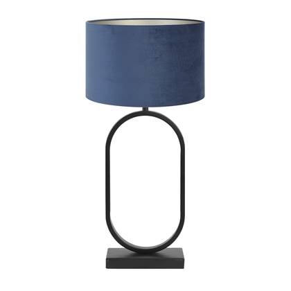 Light & Living Tafellamp Jamiri|Velours - Zwart|Petrol - Ø30x67cm