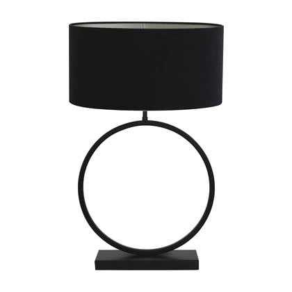 Light & Living Tafellamp Liva|Velours Ovaal - Zwart|Zwart - Ø21x70,5cm