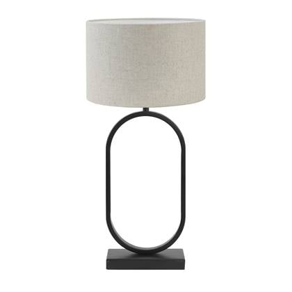 Light & Living Tafellamp Jamiri|Livigno - Zwart|Naturel - Ø30x67cm Beige, Zwart