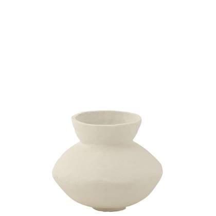 J-Line  Pot Collar Papier Mache Wit - 45x45x35cm