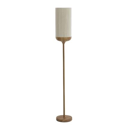Light&living Vloerlamp Ø23x159 cm DANIA hout print naturel+touw crème Bruin