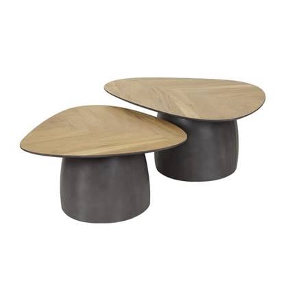 Hoyz Collection - Salontafel Infinite - Teakhout Fineer - Set van 2 Bruin