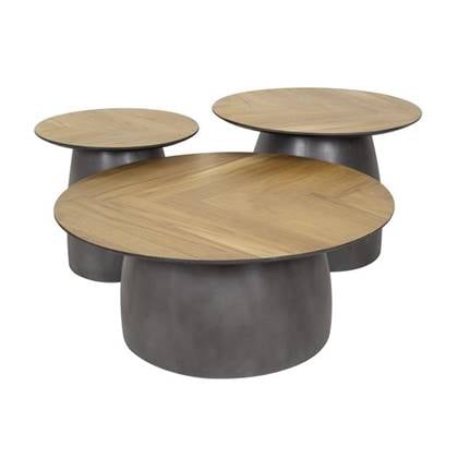 Hoyz Collection - Salontafel Infinite - Teakhout Fineer - Set van 3 Bruin