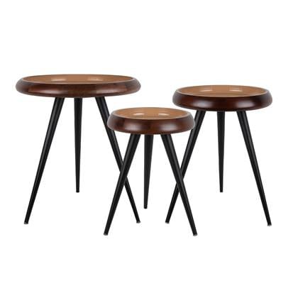 Leitmotiv - Bijzettafel Tripod - Zacht - Set van 3 Bruin