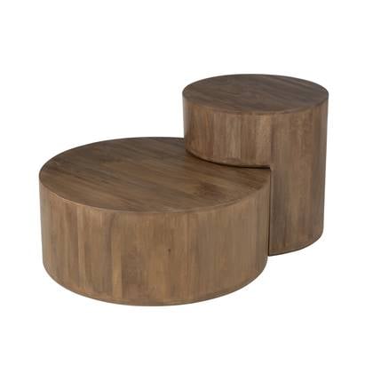 J-line - Set Van 2 Bijzettafels Toge Mango Hout Bruin - 75x75x30cm