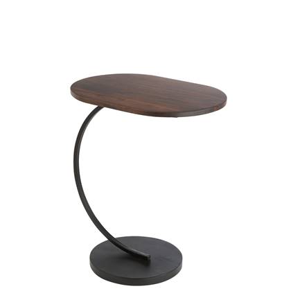 J-line - Bijzettafel Swoosh Ijzer|mangohout Bruin|zwart - 50x35x59cm