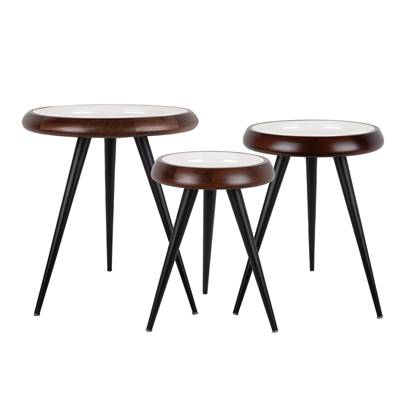 Leitmotiv - Bijzettafel Set Tripod - Ivoor - Set van 3 Wit