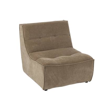 J-line - Fauteuil Grid Populierenhout|schuim Donker Taupe - 83x97x83cm Bruin