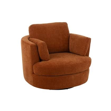 J-line - Loungestoel Swiv Populierenhout|schuim Roest - 109x100x89cm Oranje