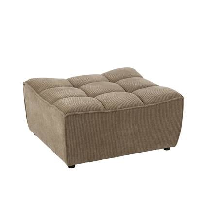 J-line - Poef Grid Populierenhout|schuim Donker Taupe - 84x92x44cm