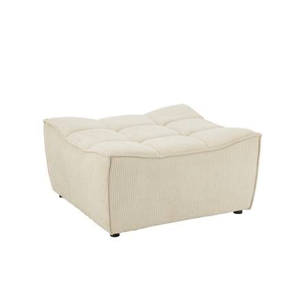 J-line - Poef Grid Populierenhout|schuim Beige - 84x92x44cm