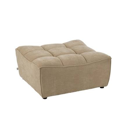 J-line - Poef Grid Populierenhout|schuim Donker Beige - 84x92x44cm
