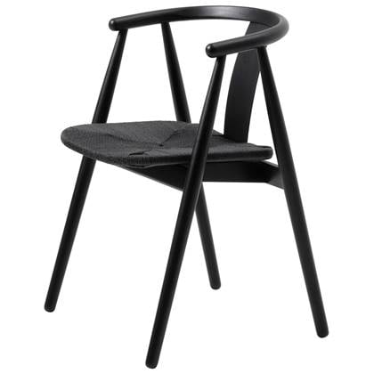 Hygge Interiors Relate Eetkamerstoel Zwart Eiken|Papieren Koord set van 2