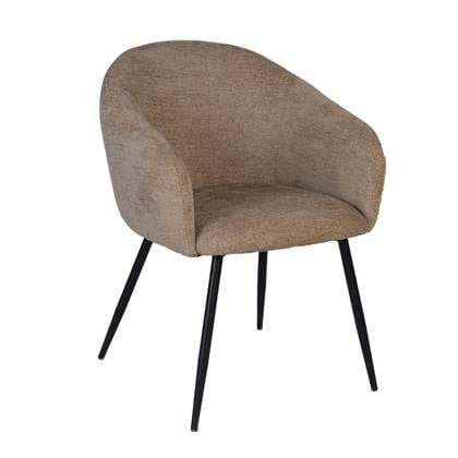 Giga Meubel  Eetkamerstoel Taupe Stof - Meau - Set van 2