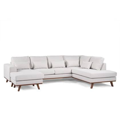 Giga Meubel  Chaise Longue Bank - Beige - 3-Zits Rechts - Melva