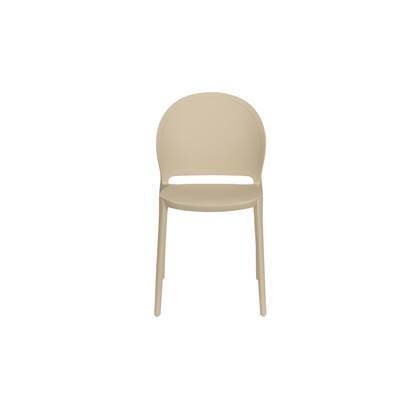 Giga Meubel  Tuinstoel Kunstof Beige - Zitdiepte 43cm - 52x45x82cm