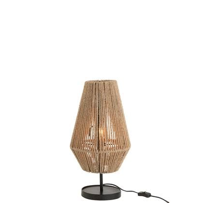 J-Line - Tafellamp Kegel Ijzer|jute Naturel - 28x28x51cm