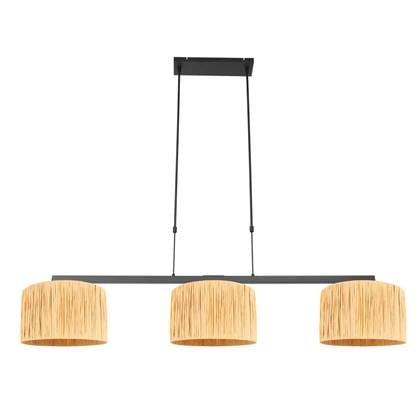 Steinhauer - hanglamp - Stang - - metaal zeegras - grote eettafellamp - E27 - 3744ZW Zwart