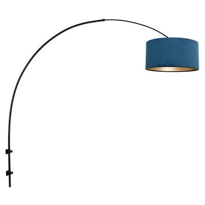 Steinhauer - wandlamp - Gramineus - - metaal velours stof - E27 - 8245ZW Zwart