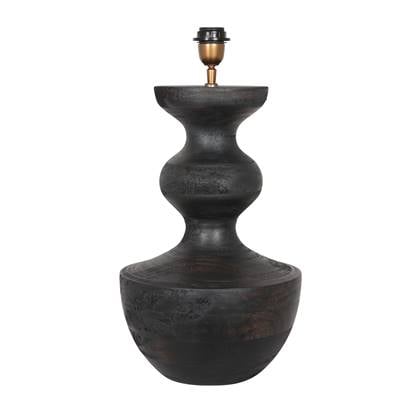 Anne Lighting - tafellamp - Lyons - - hout - Ø 28cm - E27 - 3466ZW Zwart