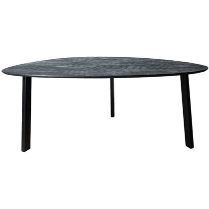 Eettafel Tinus Zwart - Kiezelvormig 200 cm