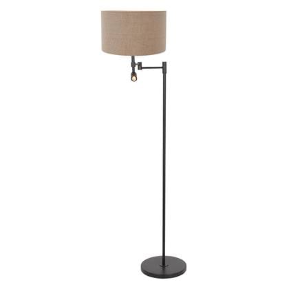 Steinhauer - vloerlamp - Stang - - linnen metaal - schemerlamp - LED E27 - 7179ZW Zwart