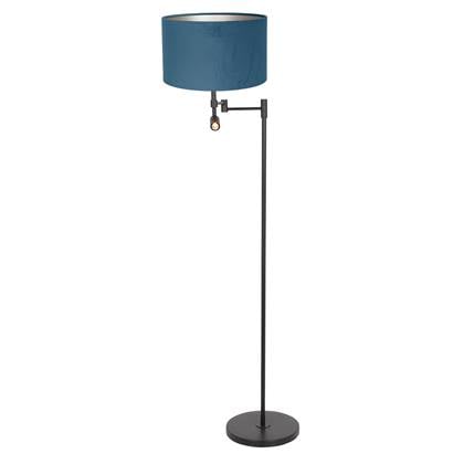 Steinhauer - vloerlamp - Stang - - metaal velours stof - schemerlamp - LED E27 - 7192ZW Zwart