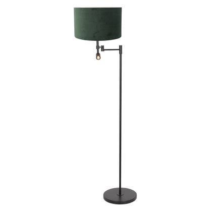 Steinhauer - vloerlamp - Stang - - metaal velours stof - schemerlamp - LED E27 - 7181ZW Zwart
