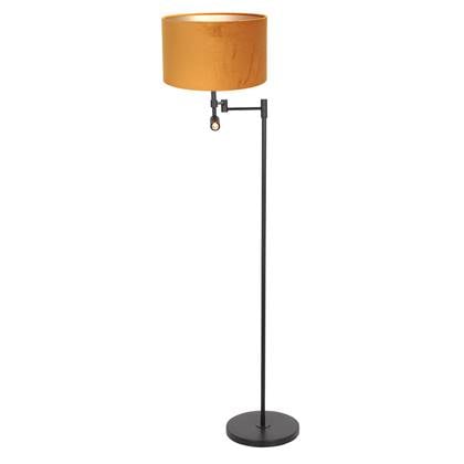 Steinhauer - vloerlamp - Stang - - metaal velours stof - schemerlamp - LED E27 - 7191ZW Zwart