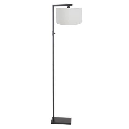 Steinhauer - vloerlamp - Stang - - linnen metaal - schemerlamp - E27 - 8218ZW Zwart